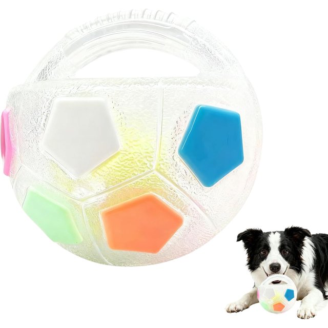Gentle Dog Calming Ball - Anti-Stress Interactive Dog Toy with Handle, Suitable for Small, Medium & Large Dogs (White)