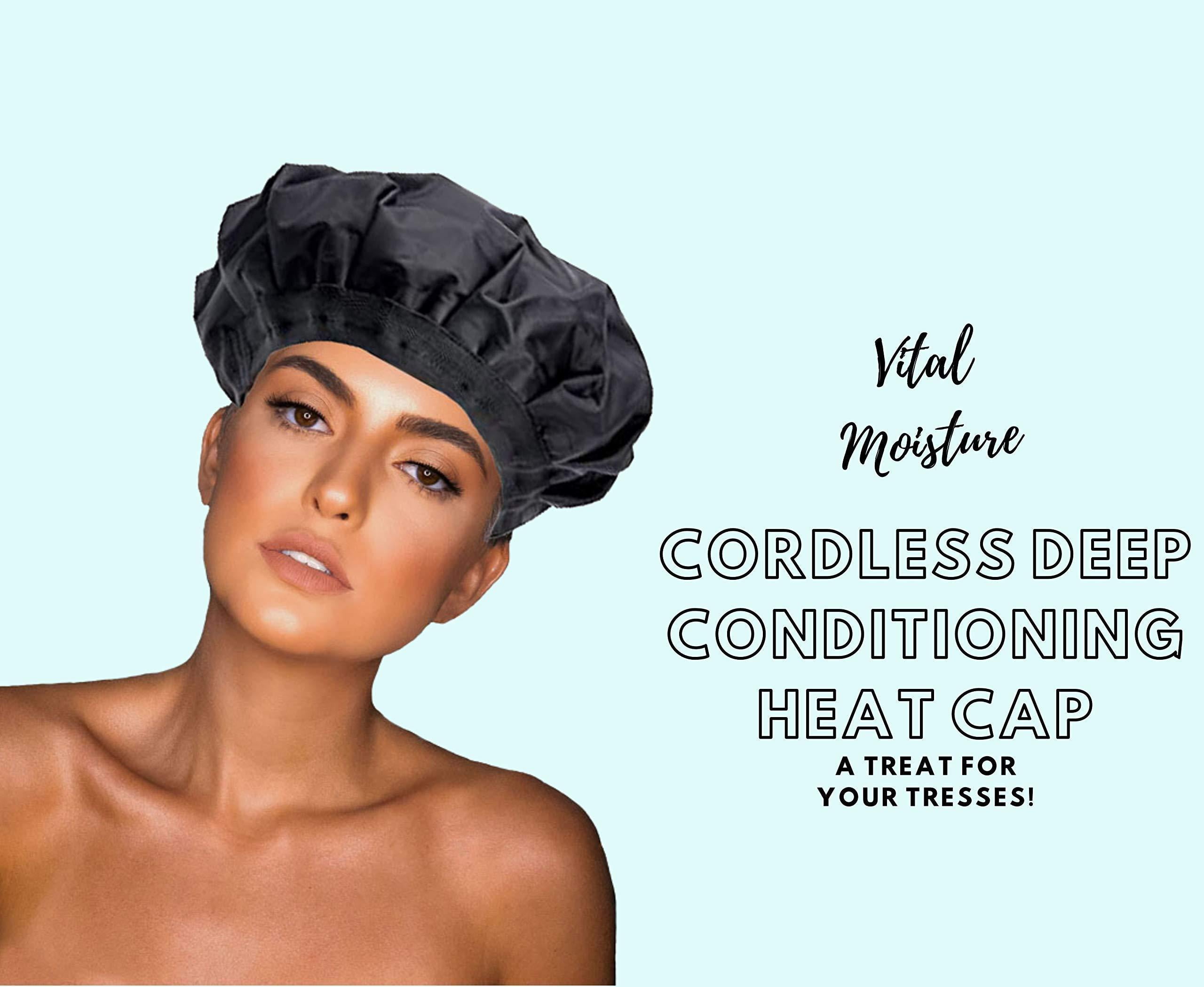 Deep Conditioning Heat Cap – Cordless Hair Steamer Deep Hair Treatment Cap Hair Styling and Treatment Steam Cap | Heat Therapy and Thermal Spa Hair Steamer Gel Cap - Black Deep Conditioning Heat Cap – Cordless Hair Steamer Deep Hair Treatment Cap Hair Styling and Treatment Steam Cap | Heat Therapy and Thermal Spa Hair Steamer Gel Cap - Black