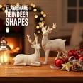 thumbnail image 5 of Ayieyill 2pcs Reindeer Christmas Decoration Resin Reindeer Decor for Christmas Table Decor Christmas Figurines, 5 of 9