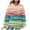 Multicolor#4, variant on Waffle Knit Hoodie for Women Rainbow Printed Hooded Sweatshirt Lightweight Drawstring Pullover Hoodies Loose Casual Textured Sweatshirts with Kangaroo Pocket Multicolor#1 S