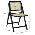 thumbnail image 3 of SAFAVIEH Couture Desiree Modern Cane Solid Folding Dining Chair, Black/Natural (Set of 2), 3 of 15