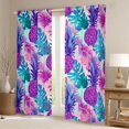thumbnail image 2 of jejeloiu Pineapple Curtains Pack of 2 (42x84 Each),Tropical Monstera Leaf Curtains Blackout,Watercolor Ombre Bedroom Curtains For Teens,Breathable Home Decor, 2 of 6