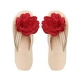 thumbnail image 2 of Women's Flower Flip Flops Flat Open Toe Summer Beach Casual Footwear Red 36, 2 of 8