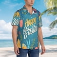 thumbnail image 3 of Balery Happy Easter Camisas hawaianas de manga corta para hombre, camisas playeras de corte holgado, camisas de vacaciones con botones,Large, 3 of 7