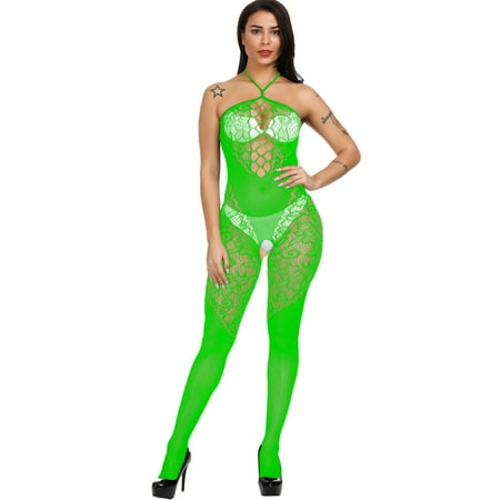 Generic New Sexy Lingerie Women s Sexy Siamese Jacquard Fishnet Clothes Hollow-out Camisole See-through Hip Lifting One-Piece Stockings