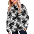 thumbnail image 2 of Atogsazn Kids Boys 1/4 Zip Sweatshirt Childrens Casual Tie Dye Long Sleeve Pullover Sweater Fall Winter Outerwear Black 5-6 Years Fashion, 2 of 9