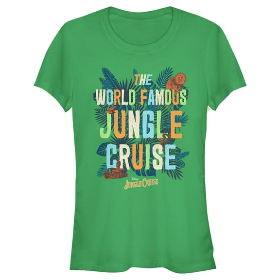 Junior's Jungle Cruise The World Famous Logo Graphic Tee Kelly Green Small
