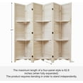 thumbnail image 6 of Room Divider with Shelves, 5.6 Ft Tall Folding Wood Screen with Double Hinges for Home Office Bedroom Hotel Decoration (6 Panels, White-Washed), 6 of 8