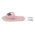 thumbnail image 3 of GPOECD Girls Slippers Kids Open Toe Cute Floral Decorated Warm Soft Non Indoor for Toddlers Multiple Colors Fuzzy Slippers Cozy Home Wear, 3 of 6