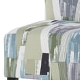 thumbnail image 3 of Wooden Armless Accent Chair with Patterned Fabric Upholstery  Multicolor, 3 of 5