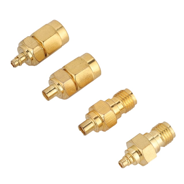 4 Conectores Adaptadores MCX A SMA De Latón Niquelado De Impedancia De 50 Ohmios, Adaptador Coaxial RF Para Antena, Escáner De Radio, Equipo De Comunicación Aérea DAB
