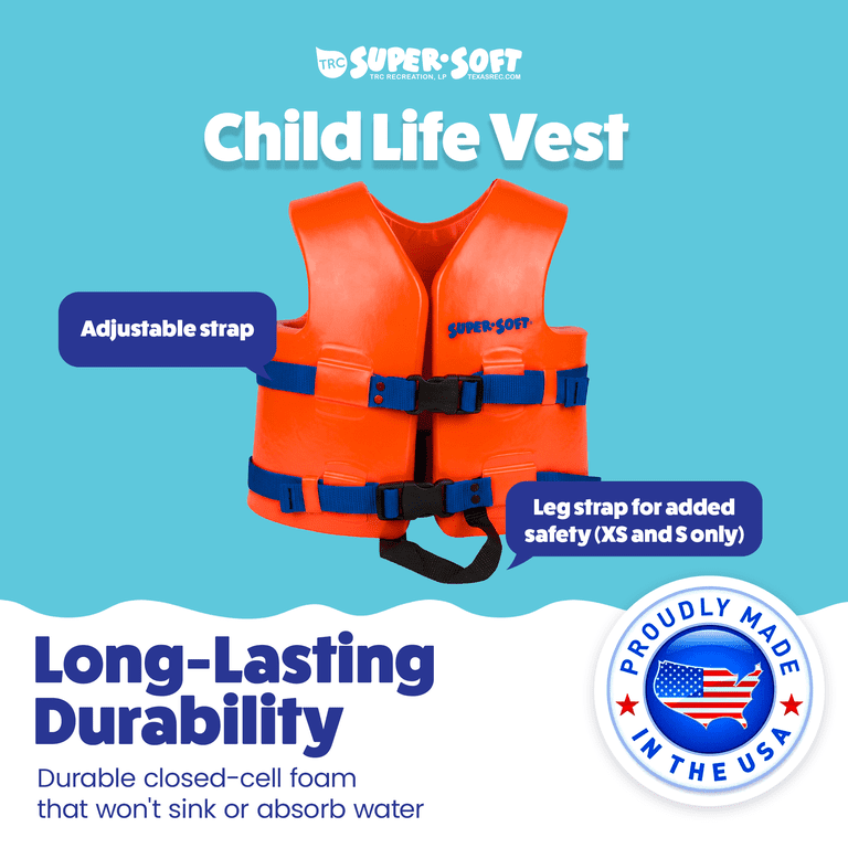 TRC Recreation, Child Life Jacket Vest, Youth X-Small, Sunset