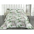 thumbnail image 2 of Ambesonne Vintage Quilted Bedspread Set 3 Pcs, Romantic Branches Flowers, Queen, Mauve and Fern Green, 2 of 4