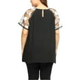 thumbnail image 4 of MODA NOVA Junior's Plus Mesh Panel Raglan Sleeves Sheer Top Black 4X, 4 of 6