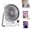 White, variant on Ultra Thin Mini USB Rechargeable Card Fan, Portable Desk Fan with 5 Speeds & LCD Display, 2-in-1 Ultra-thin Fan & Phone Stand, Slim Travel Fan for Office Home Bedroom (Purple)