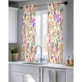 thumbnail image 5 of Watercolor Floral Sheer Curtains 54 Inch Length 2 Panels Set for Living Room/Bedroom, Retro Botanical Flowers Leaves Spring Beige Kitchen Curtains Grommet Curtains Window Treatments 42"x54"x2, 5 of 7