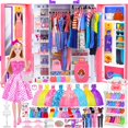 thumbnail image 1 of Set de juego para muñecas MINIFUN con muñeca, 342 piezas de ropa y accesorios, 1 of 7