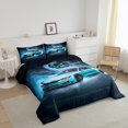 thumbnail image 3 of Erosebridal Racing Car Comforter Sets Toddler Size,Extreme Sports Comforters & Duvets,Gradient Bedroom Decor,Reversible,Breathable,2pcs, 3 of 7