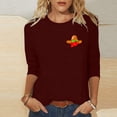 thumbnail image 1 of Xihbxyly Chemises à Manches 3/4 pour Femmes Plus Size T-shirt Imprimé Mode pour Femmes Blouse Manches 3/4 Col Rond Décontracté Tops Tendance Low, 1 of 4
