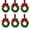 red stripes, variant on 6 Piece Christmas Cabinet Wreath Set, Mini Wreaths With Ribbon Bow, Pinecones, And Red Berries, For Kitchen Cabinet Knobs And Small Window Decor, Festive Holiday Accents For Drawers