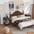 thumbnail image 5 of Eleanor Grace Narrow Night Stand with Charging Station, Boho Nightstand with Drawer, Bed Side End Table with Rattan Shelf for Small Spaces, Wood Nightstands Bedside Tables for Living Room Bedroom, 5 of 9