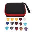 thumbnail image 2 of Guitar Guitar Pick Bag Set Large Space Waterproof  Protection EVA Cloth Storage Holder Case with 15 Pcs Guitar Picks, 2 of 7