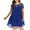 Blue, variant on Plus Size Lace Dresses for Women Lace Short Sleeve Crewneck Elegant Mini Dress Swing High Low Hem Sheer Layered Loose Sundress