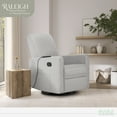 thumbnail image 3 of Evolur Raleigh Glider With Back Massager |Recliner| Rocker, Fog Grey, 3 of 7