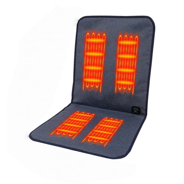Hearth & Gear Portable Heating Cushion With Back Support For Home Seat Comfort And Universal Size Design Wheelchair Pads Seat Cushion Pack Memory Foam Lumbar Support Seat Pads for Cars Front Seats Car