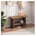 thumbnail image 6 of Solid Wood Entryway Bench - 31.5" Farmhouse Small Storage Seat, Rustic Narrow Bench for Entryway, Hallway, Living Room, Dining Room, Brown, 6 of 8