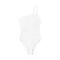 thumbnail image 3 of Hicidod One Piece Swimsuit for Women Tummy Control One Shoulder Bathing Suits Fashion Solid Modest Full Coverage Keyhole Swimwear, 3 of 4