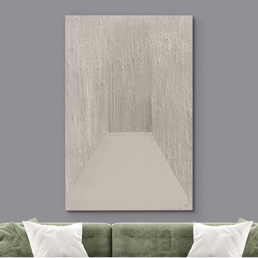 PixonSign Canvas Wall Art Geometric Gray Color Field Landscape Abstract Print Minimalism Contemporary Nordic Relax/Calm Artwork Decoration for Living Room, Bedroom, Office - 12"x18"