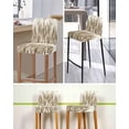 thumbnail image 5 of Brown Beige Vintage Bar Stool Covers Set of 6, Retro Abstract Art Stretch Washable Bar Chair Covers with Backs, Removable Pub Counter Height Chair Cover for Kitchen Dining Room Cafe, 5 of 7