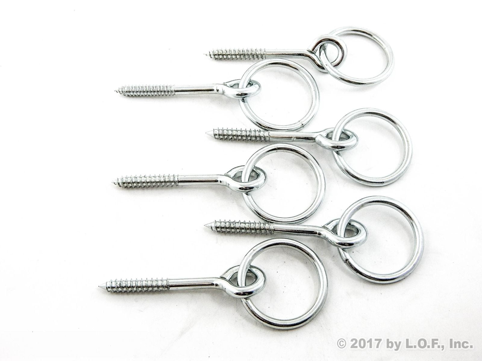 6 Hitch Ring 3.5" Screw Eye Pin with 5/16" x 2" O Ring Hook 90 Lbs