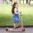 thumbnail image 4 of Gymax Folding Adjustable Height Kids Toy Kick Scooter Rear Brake 2 Flashing Wheels Pink, 4 of 9