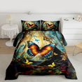 thumbnail image 2 of Homewish Colorful Butterfly Queen Comforter Set,Multicolor Flower Leaves Bedding Sets,Natural Scenery Bedding Comforter Set For Girls,Ultra Soft Home Decor Reversible,3-Piece, 2 of 8