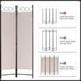 thumbnail image 2 of Room Dividers Folding Privacy Screen with 4 Panels Steel Frame Living Room Divider For Living Room,Office Use, Tan, 2 of 6
