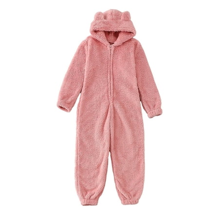 

Lumento Women Kids Warm Fleece One Piece Pajamas Plush Hooded Jumpsuit Onesie Sleepwear