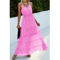 thumbnail image 4 of Vestido Maxi de Verano PRETTYGARDEN con Tirantes Finos Rosa Rosado Talla S, 4 of 5