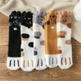 thumbnail image 5 of Fuzzy Cat Pattern Socks for Women, Cozy Winter Sleeping Socks with Non-Slip Grip, Soft Plush Slipper Socks for Indoor Use, Cute Animal Themed Socks for Girls and Women, Holiday Gift Socks - A, 5 of 10