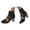 A-Black, variant on Women Lace Block Heels Embroidery Flower Closed Toe Square Heel Pumps Dressy Leather Booties Sandals Back Zipper Party Shoes Gold 6.5