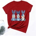 thumbnail image 6 of Lorytime Womens Tshirts Easter Crew Neck Shirt Short Sleeve Casual Trendy Tops Bunny Loose Basic Outfit Clothes Red S, 6 of 6