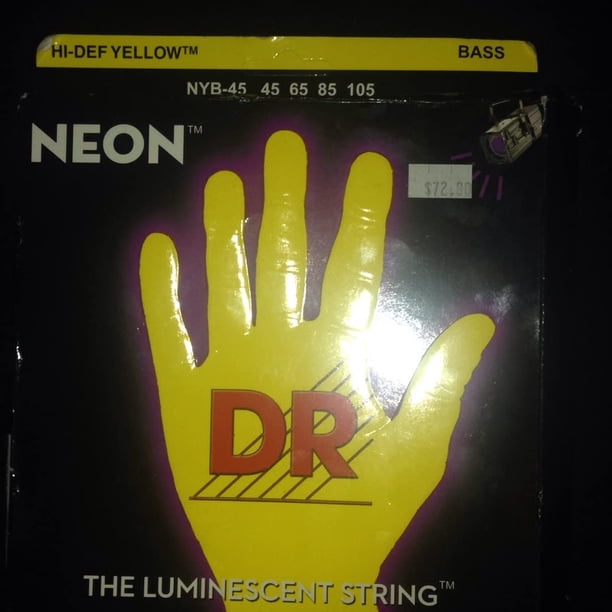 Cordes De Basse DR Cordes NYB5–45 - Nickel Revêtu, Medium, Technologie K3, Jaune Fluo