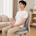 thumbnail image 1 of Cojín asiento espuma viscoelástica con soporte , cómodo, portátil, con funda lavable, respaldo ergonómico para sillas juegos y sillas Gris, 1 of 10