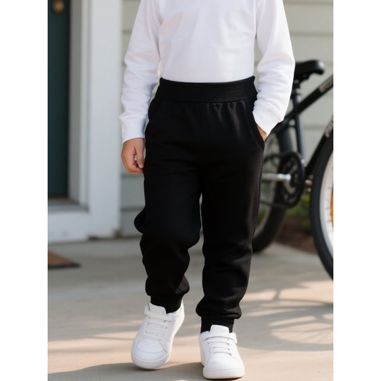 Hileelang Boys' Jogger Sweatpants 2-Pack, Cotton photo 2