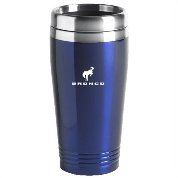 Ford Bronco Logo Blue 16oz Stainless Steel Tumbler Travel Mug Official Licensed