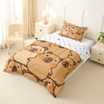 thumbnail image 2 of Manfei Kawaii Capybara Twin Comforter Sets,Cute Animal Pattern Bedding Set,Brown,Polkadot Reversible,2 Pieces,1 Comforter and 1 Pillowcase, 2 of 7