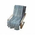 thumbnail image 3 of Aztec Soft Flannel Fleece Blanket, Horizontal Chevron Inspired Motifs and Strips Zigzags and Traditional Vibes, Cozy Plush for Indoor and Outdoor Use, 60" x 80", Sea Blue and White, by Ambesonne, 3 of 5