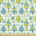 thumbnail image 2 of Ambesonne Christmas Fabric by the Yard Upholstery, Trees and Presents, 5 Yards, Sky Blue Yellow Green, 2 of 5