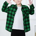thumbnail image 6 of dazeni Big Boys Plaid Shirt Long Sleeve Flannel Shirt with Chest Pocket Kids Loose Casual Button Down Shirts Fashion Fall Clothes, 6 of 9